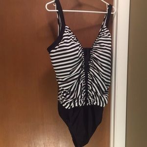Black and white one piece swimsuit
